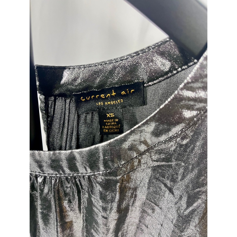 Current Air Los Angeles Metallic Puff Sleeve Blouse XS - Picture 2 of 5